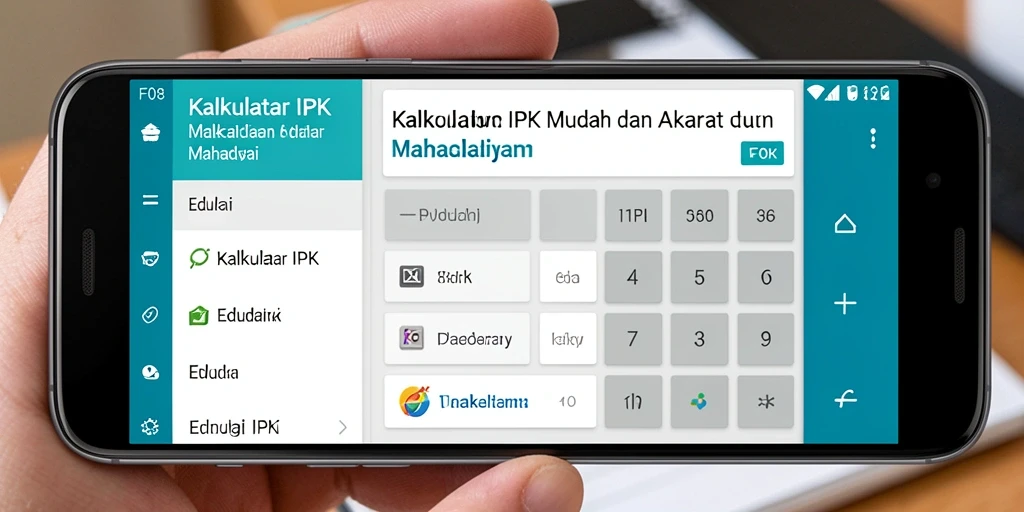Antarmuka aplikasi F08 yang sederhana dan fungsional untuk Kalkulator IPK.