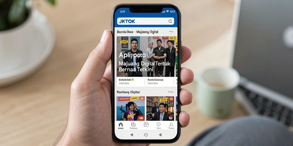 Tampilan antarmuka aplikasi JKTOK yang menarik dan informatif.