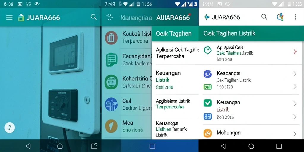 Antarmuka JUARA666 menampilkan fitur Cek Tagihan Listrik yang informatif.