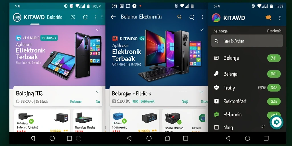 Tampilan antarmuka aplikasi KITAWD untuk belanja elektronik yang mudah digunakan.
