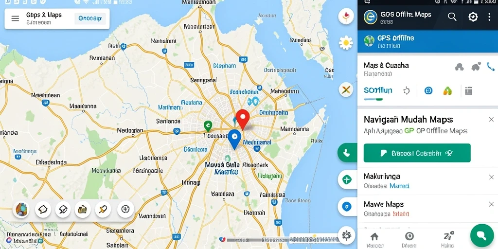 Tampilan antarmuka pengguna SLOT88 untuk navigasi GPS Offline Maps