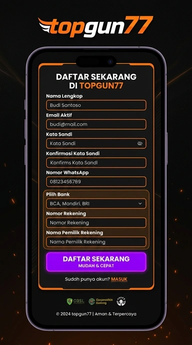 Buat Akun Topgun77 Dengan Mudah dan Cepat